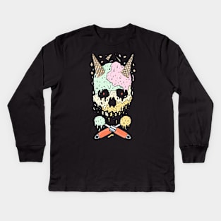 IceCream Skull Kids Long Sleeve T-Shirt